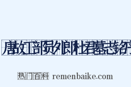 唐故工部员外郎杜君墓志铭序是什么意思的图片